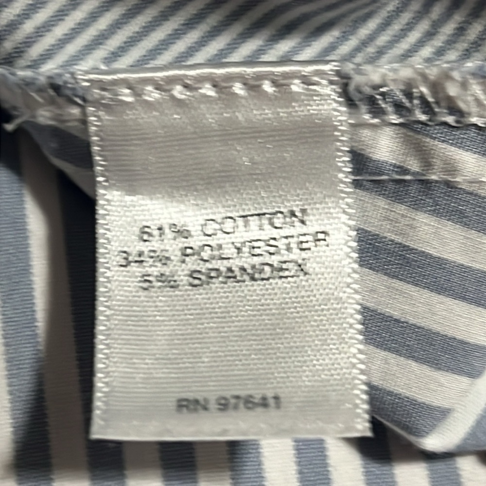 J.JILL classic button up tunic. Gray /white stripe. Size medium. - Picture 5 of 9